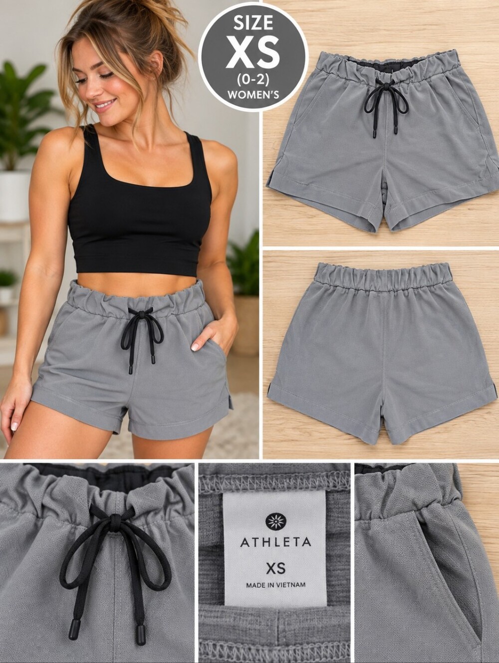 Athleta Women's XS grey athletic shorts #34